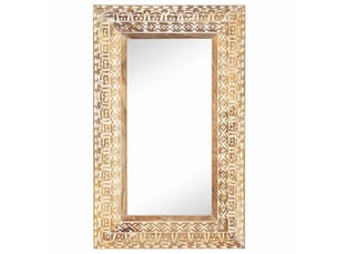 Miroir rectangulaire à fixer coloris marron <strong></strong>  <strong></strong> - 80 cm x 50 cm