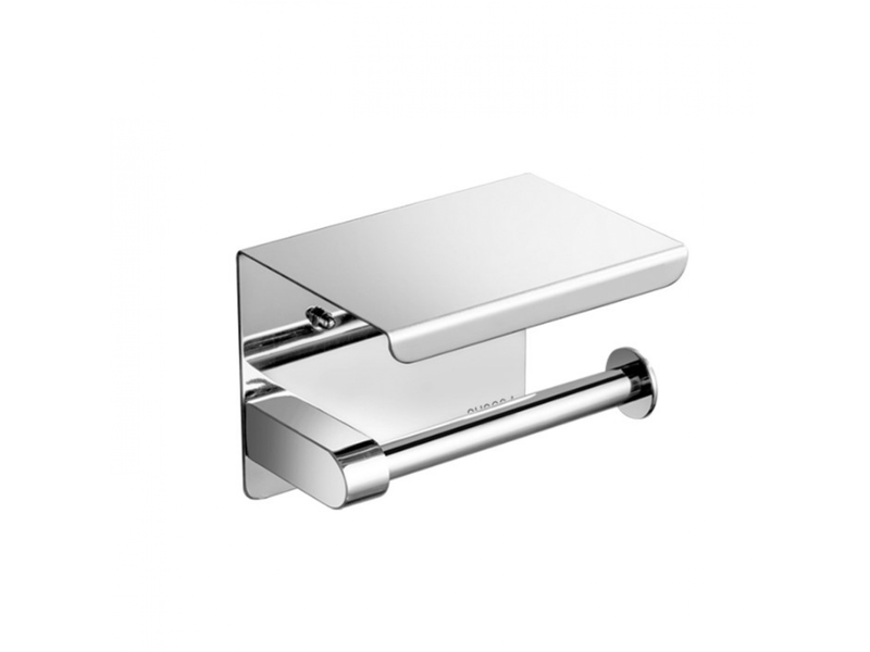  Porte-papier toilette avec support pour téléphone portable - porte-rouleau de papier toilette chromé autocollant, fixation murale pour salle de bain  - Conforama A