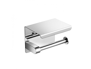 Porte-papier toilette avec support pour téléphone portable - porte-rouleau de papier toilette chromé autocollant, fixation murale pour salle de bain