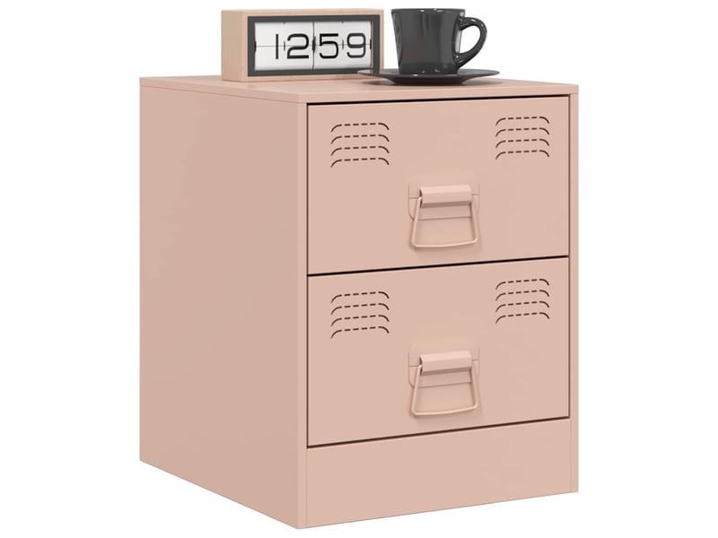  Table de chevet - cabinet de chevet - table de nuit rose 34,5x39x44 cm acier  - Conforama C