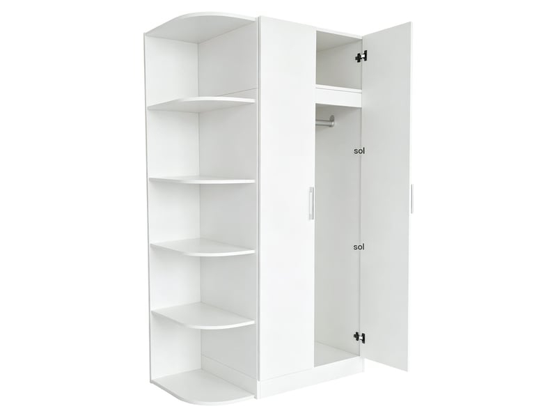  Armoire 2 portes avec étagères et tiroirs 90 x 55 x 170 cm LDW00663AAK - Conforama B
