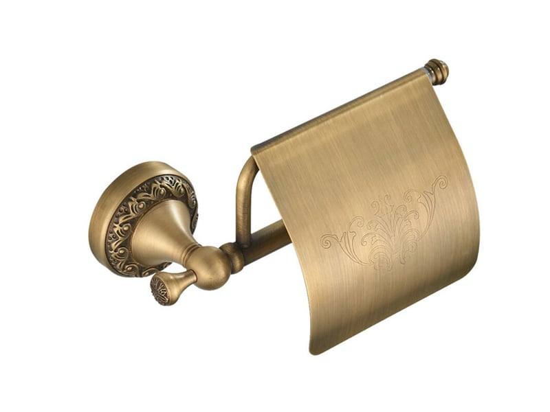  Support de papier toilette avec couvercle en laiton retro porte-rouleau murale  - Conforama E