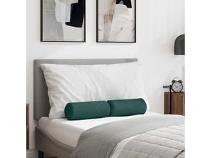 Lot de 2 coussins d'accent, coussins décoratifs, coussins lombaires tissu vert foncé ø 15 x 40 cm cf56712