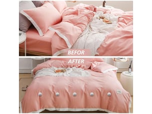 Clips de fixation - pour housse de couette - motif champignon avec boutons - lot de 16 pièces