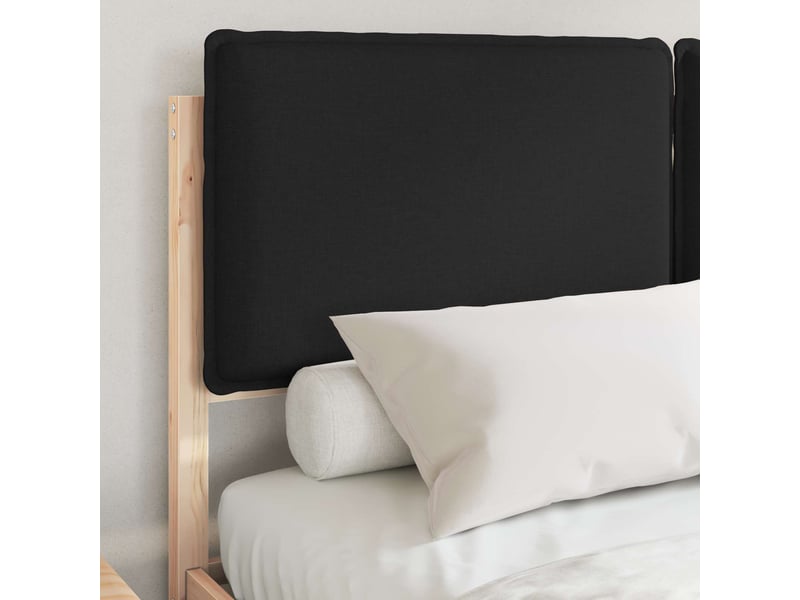  Lit double- lit adulte -  cadre de lit avec tête de lit rembourrée noir 160 x 200 cm  - Conforama B