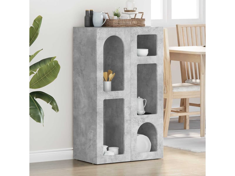  Buffet - bahut - meuble de rangement elst gris béton 59 x 35 x 100,5 cm bois d'ingénierie  - Conforama B