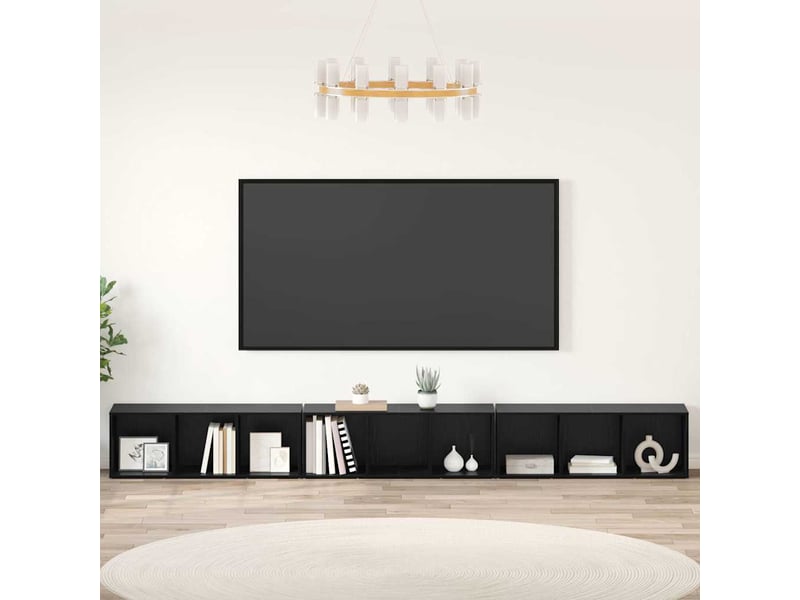  Ensemble meuble tv - banc tv - meuble de rangement 3 pcs chêne noir bois d'ingénierie  - Conforama B
