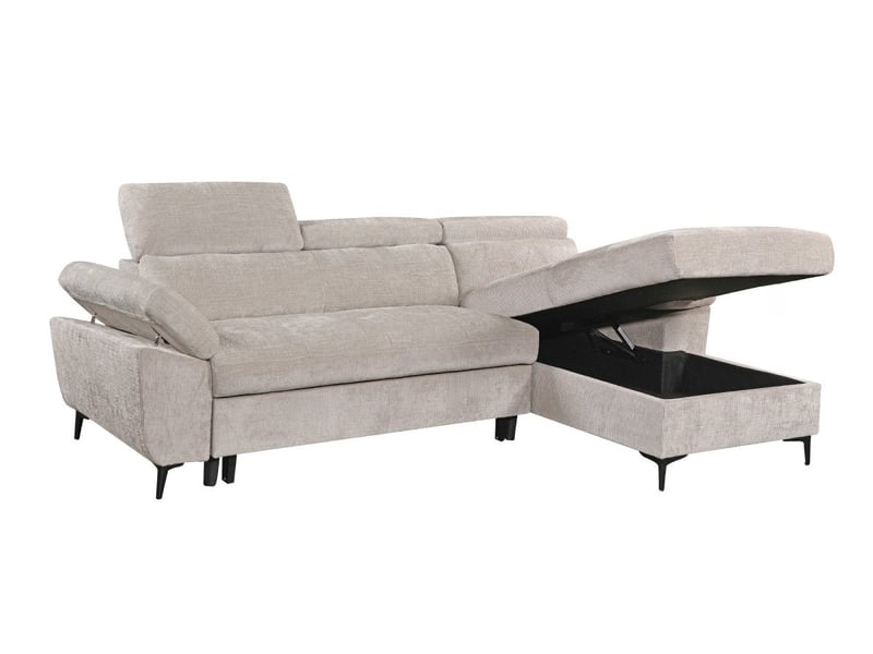 Canapé d'angle convertible en velours chiné beige monica - angle droit KF7420-3M-VELCH-BEI - Conforama E