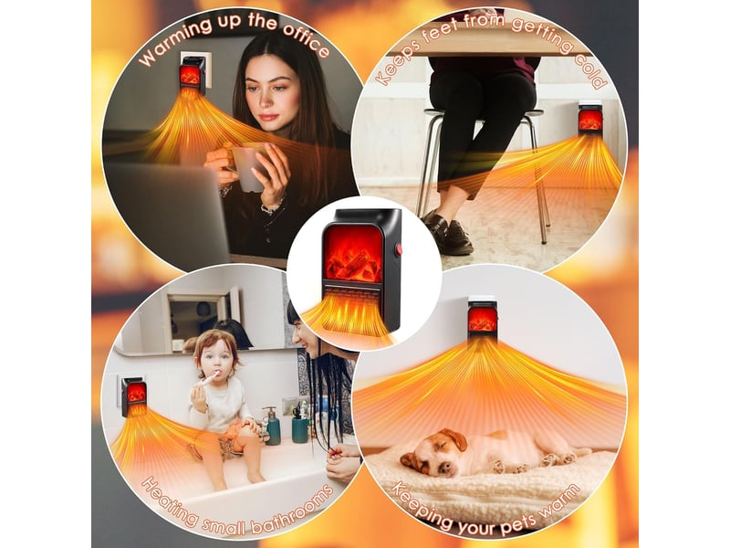  Chauffage électrique mural 500 w – affichage numérique, économe en énergie, convient aux chambres et aux bureaux, noir LH00009797JY - Conforama B