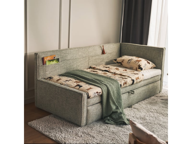  Selsey nesmi - lit rembourré - 90x200 cm - tissu tressé vert sauge Nesmi - Conforama B