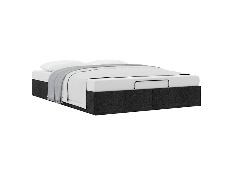  Lit double- lit adulte -  cadre de lit ottoman sans matelas noir 140x200 cm tissu  - Conforama D