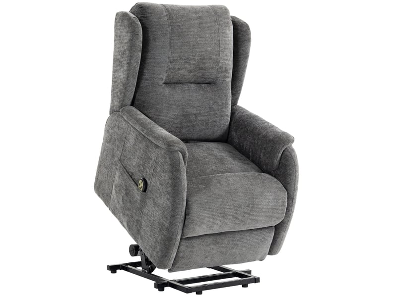 Fauteuil releveur électrique pour senior, relax gris foncé à 2 moteurs, dossier inclinable avec repose-pieds pour salon - Conforama A