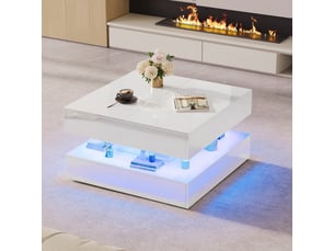 Table basse carré(e) coloris blanc <strong>SANS MARQUE</strong> <strong></strong>