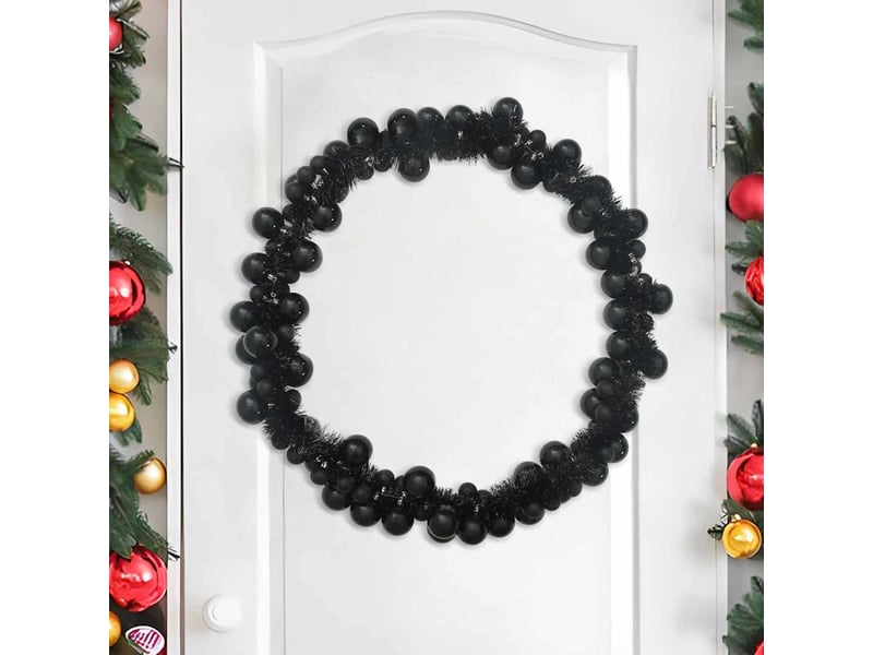  Guirlande de boules de noël led noir 186 cm polystyrène  - Conforama B