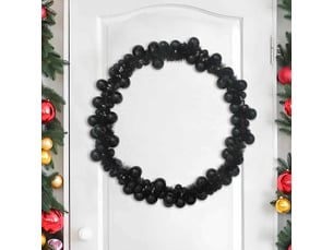 Guirlande de boules de noël led noir 186 cm polystyrène