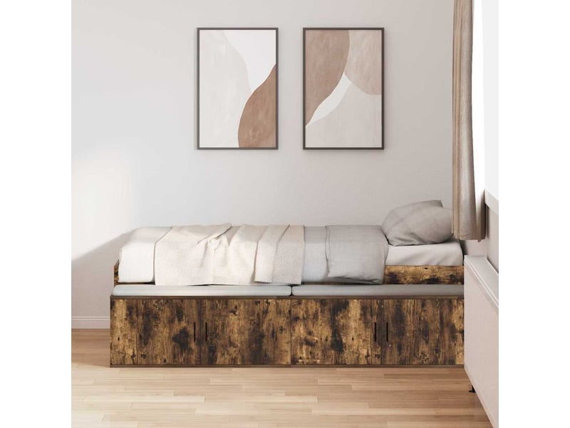  Lit simple- lit adulte -  cadre de lit chêne fumé 80 x 200 cm bois d'ingénierie  - Conforama B