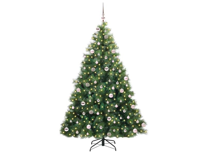 Sapin de noël, arbre de noël artificiel avec 300 led vert 240 cm pe et pvc cf61259 - Conforama C