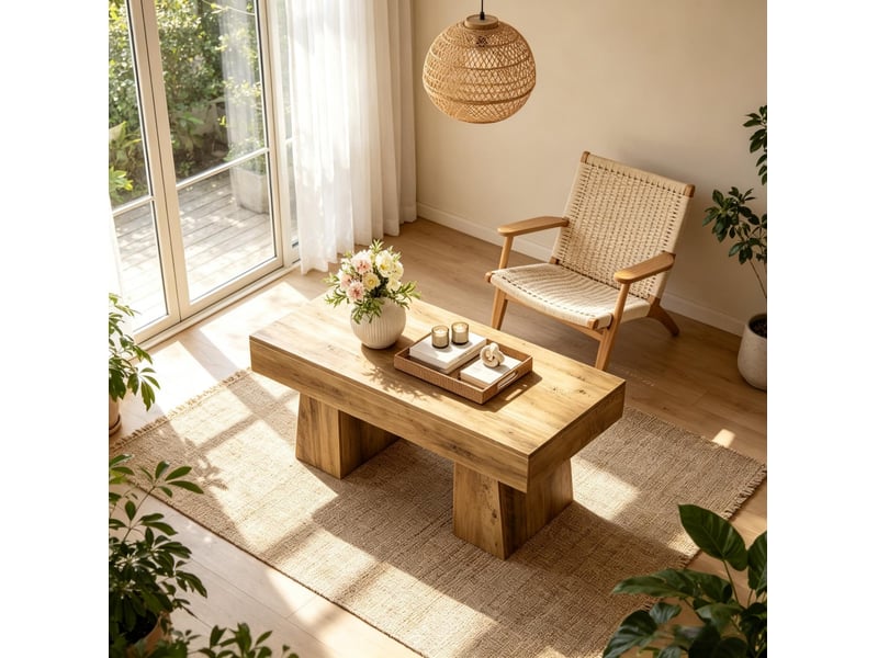  Table basse rectangulaire mdf 120 x 60 cm pieds réglables homvra  - Conforama D