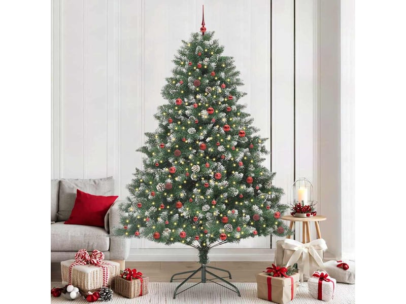  Sapin de noël, arbre de noël artificiel vert 240 cm pvc, plastique et acier cf61493  - Conforama B
