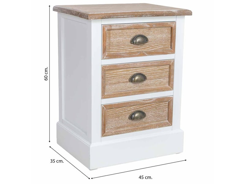  Table de chevet en bois marron 45x35x60 cm h  - Conforama D
