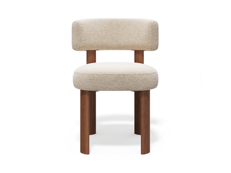  Lot de 2 chaises en tissu bouclette beige rich SC47TBB - Conforama C