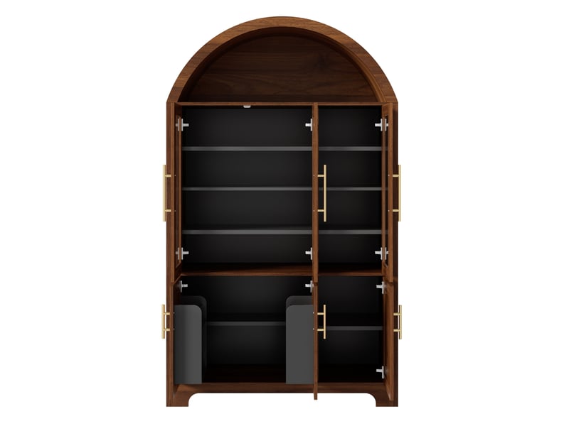 Buffet haut 3 portes vitrées et 3 portes 110x40x185 cm noyer - Conforama D