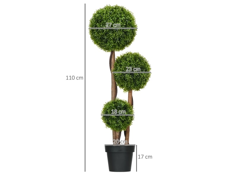  Buis artificiel 27x27x110 cm résistant aux uv vert  - Conforama E