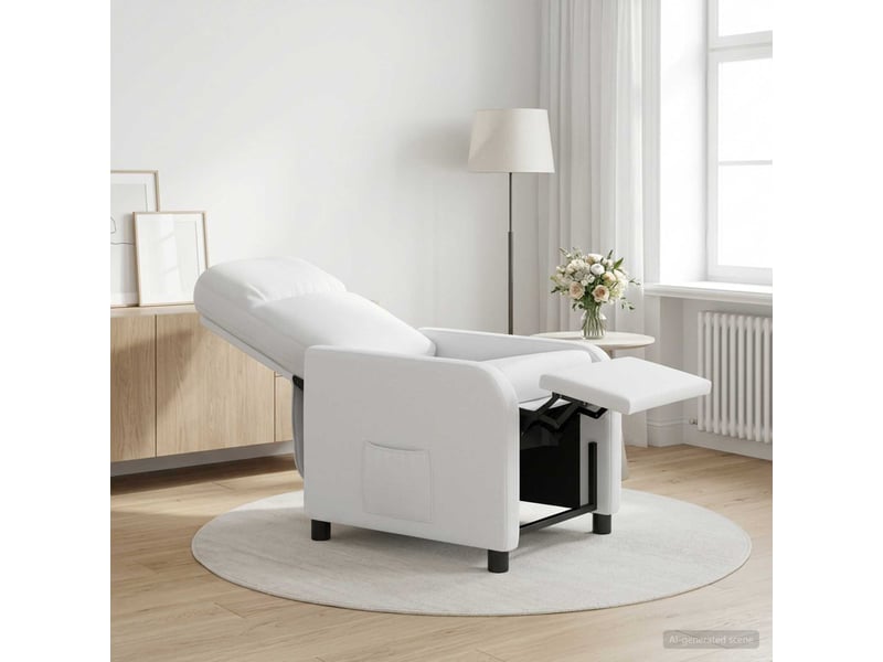  Vidaxl fauteuil inclinable blanc tissu  - Conforama B