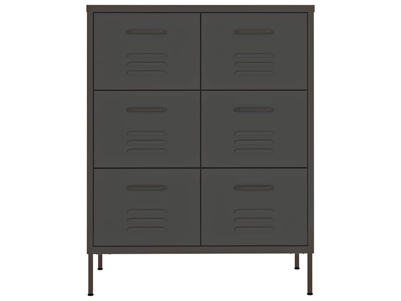  Armoire de rangement bureau, armoire à tiroirs anthracite 80x35x101,5 cm acier  - Conforama C