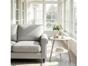 Bout de canapé 50x40x55 cm – blanc – 2 niveaux de rangement pratiques pour salon ou chambre