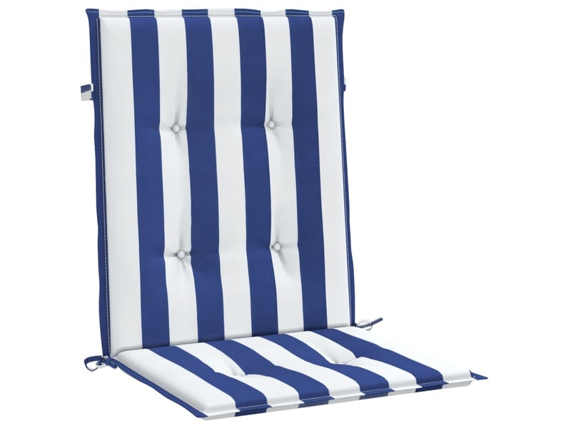  Lot de 6 coussins de dossier,  coussins de dos, tissu oxford bleu et blanc cf59462  - Conforama E