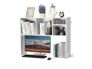 Vevor étagère poser bureau 1 niveau, 94x24x73cm, bois, antidérapant, rangement, bureau, blanc.