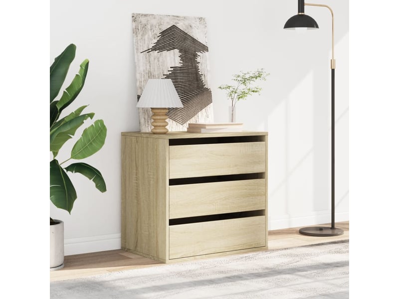  Commode chambre adulte, commode d'angle chêne sonoma 60x41x58 cm bois d'ingénierie  - Conforama C