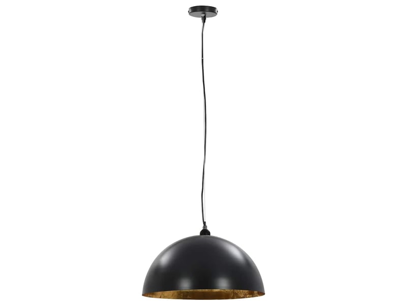  2 pcs plafonniers noir et doré semi-sphérique 50 cm e27  - Conforama C