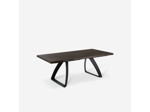 Table à manger extensible en bois et métal 160240x90 timber - marron foncé