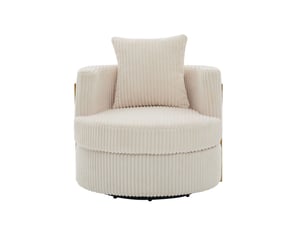 Fauteuil fixe pivotant  HAUSS SPOLE  Velours côtelé beige vendu A l'unité
