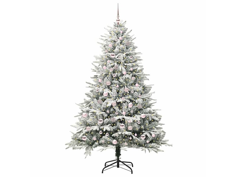 Sapin de noël, arbre de noël artificiel pré-éclairé avec ensemble de boules shl9208 - Conforama C