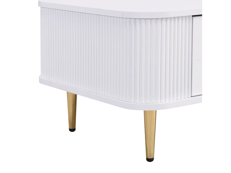  Table basse en mdf blanc, ronde, avec tiroir(s), 105 x 51 x 38 cm  - Conforama W