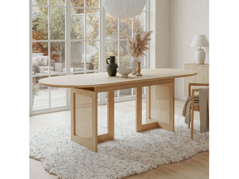 Table à manger extensible 150x90 cm à 200x90 cm mdf chêne  - Conforama B