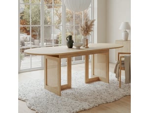 Table à manger extensible 150x90 cm à 200x90 cm mdf chêne