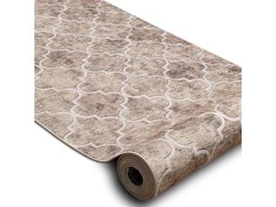 Tapis de couloir antidérapant lotus clover 60920 trèfle, mélange beige lavable 60 cm  60x200 cm