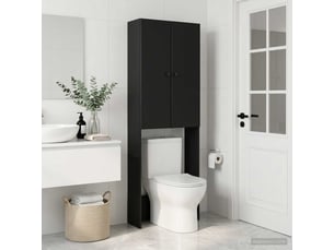 Armoire de toilette, meuble de toilette breda noir 66x25.5x190 cm