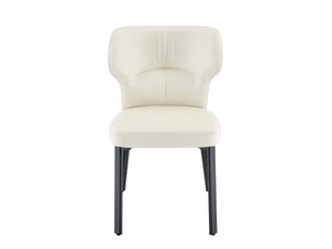2 chaises de salle à manger en cuir pu, assise rembourrée, cadre métal noir – chaises uniquement
