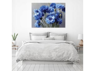 Tableau décoration murale impression sur toile fleurs nature bleu - 100x70 cm - tableau décoration murale chambre et salon