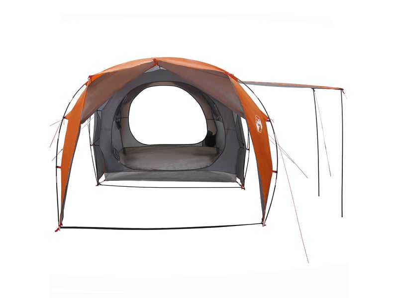  Tente tunnel, tente de camping 6 personne gris et orange  - Conforama E