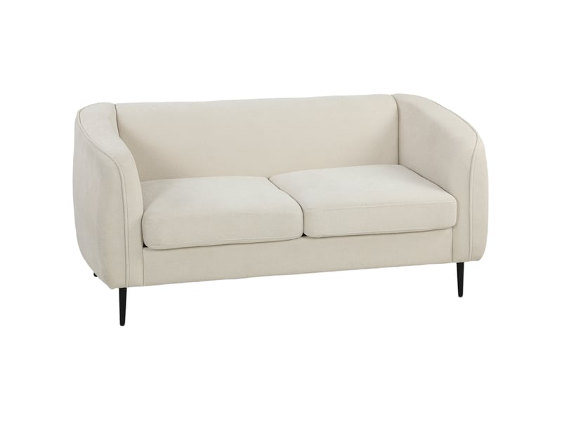  Canapé 2 places 160 x 76 x 72 cm en velours beige avec ressorts ensachés, pieds en métal  - Conforama A