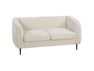 Canapé 2 places 160 x 76 x 72 cm en velours beige avec ressorts ensachés, pieds en métal