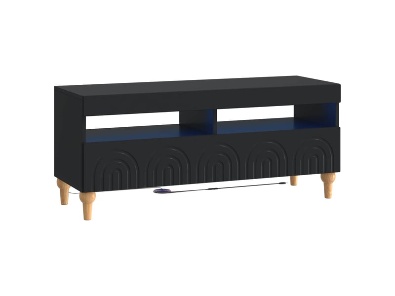  Ensemble de 3 meubles tv led noir bois d'ingénierie shl79765  - Conforama E