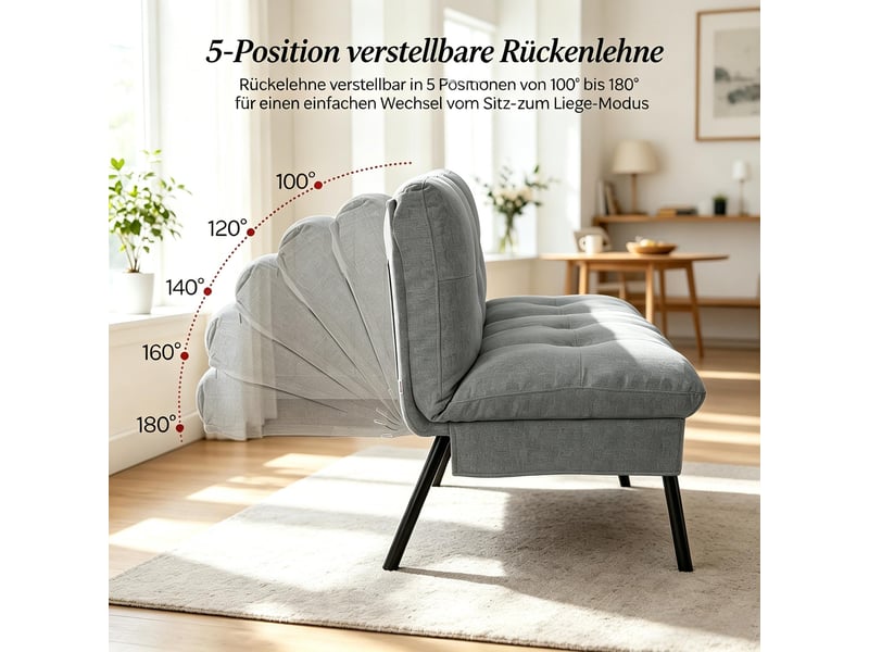  Canapé convertible, canapé-lit, 2 places, pour chambre, mobilier pour espace de vie, format adapté au salon, pour intérieur  - Conforama E