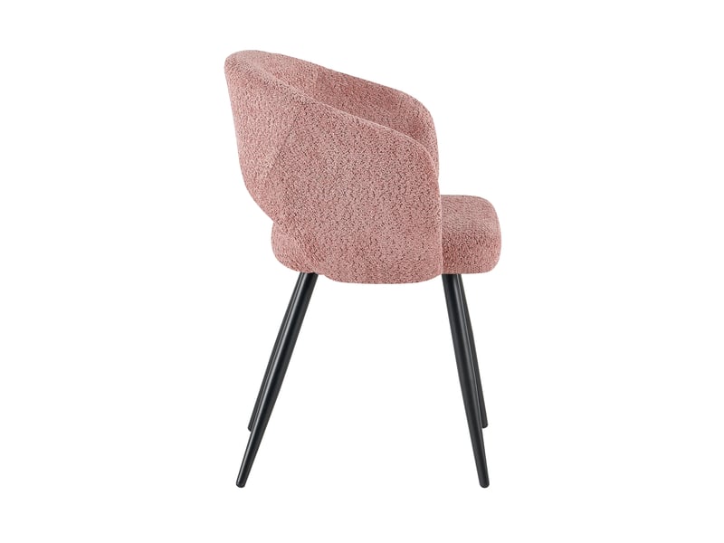 Lot de 2 chaises repas 58x53x81 cm en tissu bouclette vieux rose - Conforama E